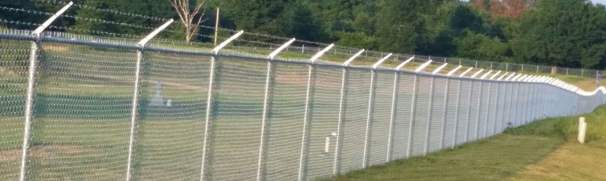 Galvanized chain link fence